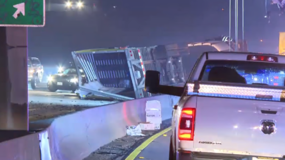 All lanes reopen after big rig crash causes traffic delays on 210 Freeway – NBC Los Angeles