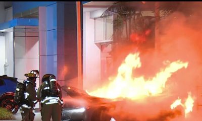 Street takeovers end with cars set on fire in two areas of Los Angeles – NBC Los Angeles