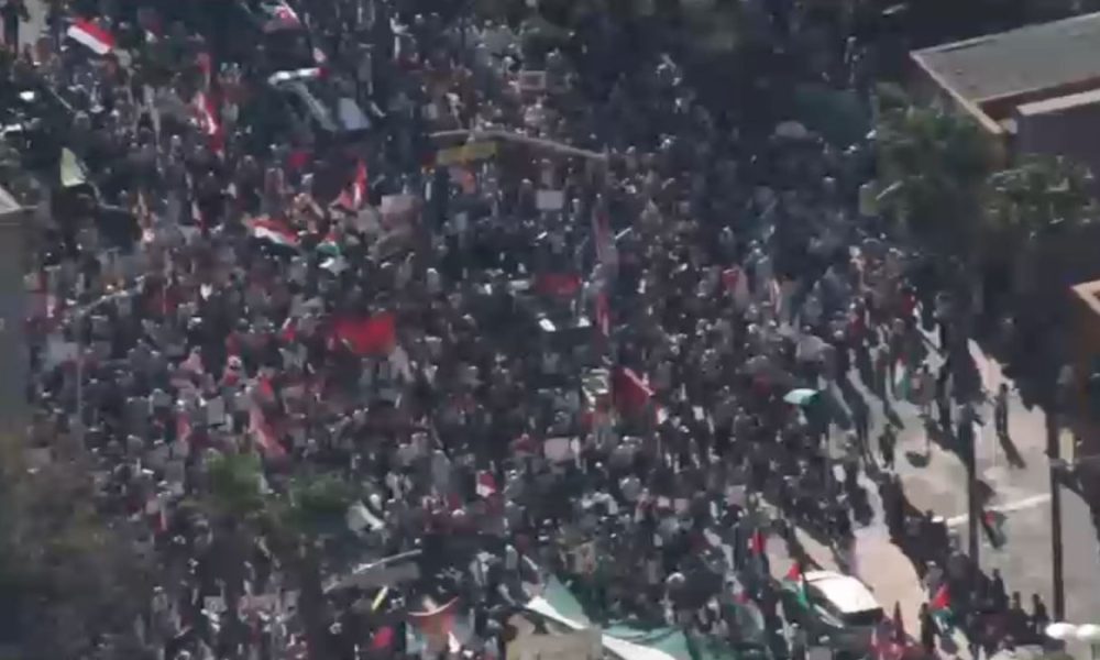 Crowd gathers for Oct. 7 anniversary rally in downtown LA – NBC Los Angeles