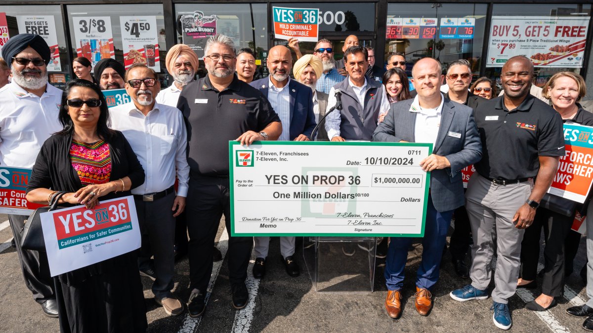 7-Eleven owners back Prop 36 with $1 million check following wave of robberies – NBC Los Angeles