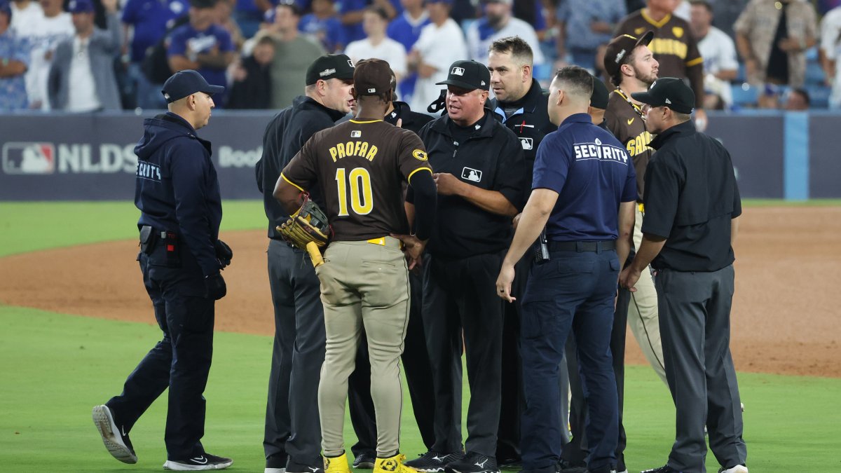 Fans throw objects onto field at Dodgers stadium, delay game 2 of NLDS – NBC Los Angeles